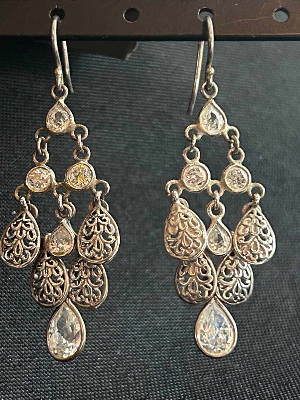 Silpada W2795 Sterling Silver & Cubic Zirconia Chandelier Earrings